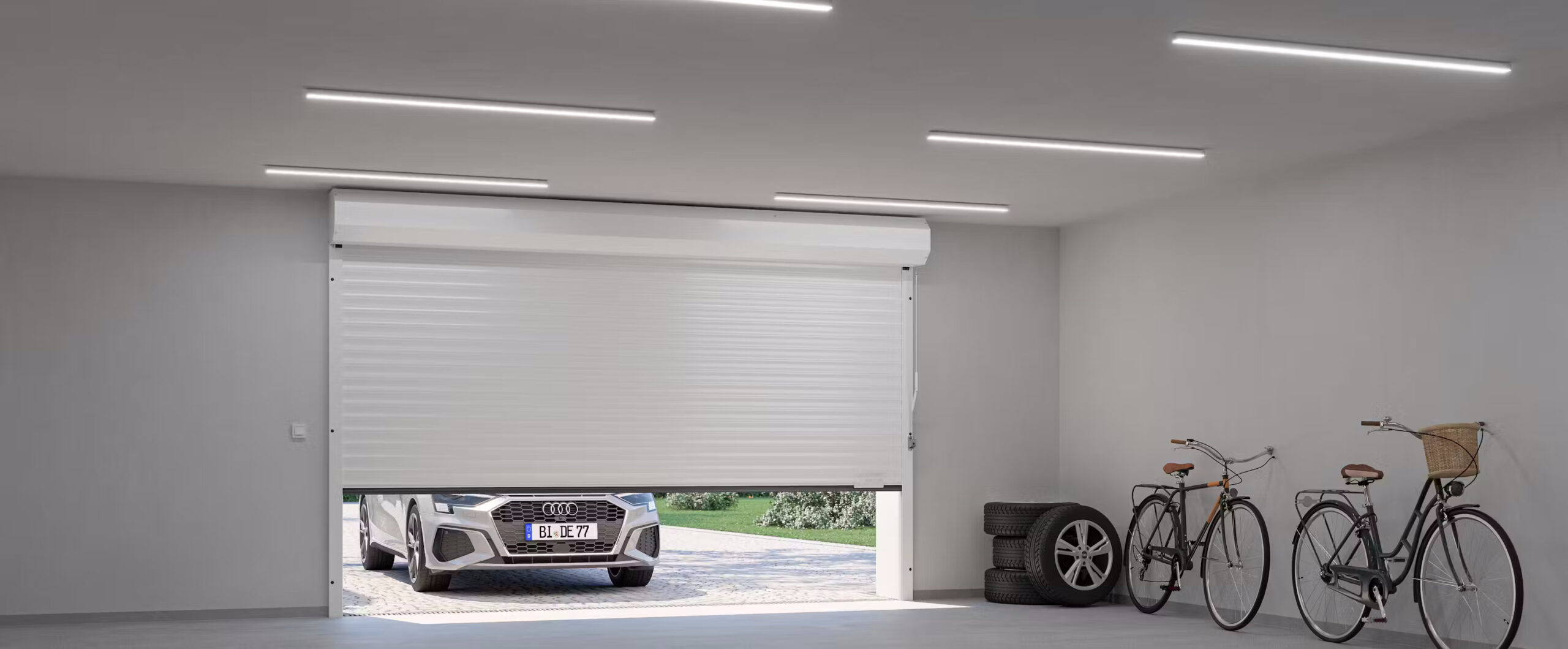 Garagen Rolltor Ein Garagen-Rolltor bietet maximale Platzersparnis und modernen Bedienkomfort für jeden Haustyp. Dank seiner kompakten Rolltechnik öffnet sich das Tor senkrecht nach oben und sorgt für mehr Raum in der Garage und auf der Einfahrt.